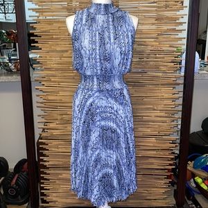 STUNNING!! Nanette Lepore Sleeveless Blue Snakeskin Print Dress